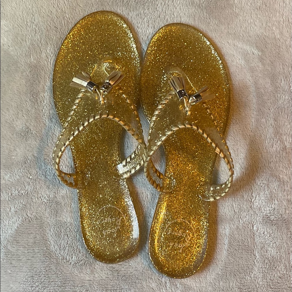 Jack Rogers Jelly Sandals Gold Size 9